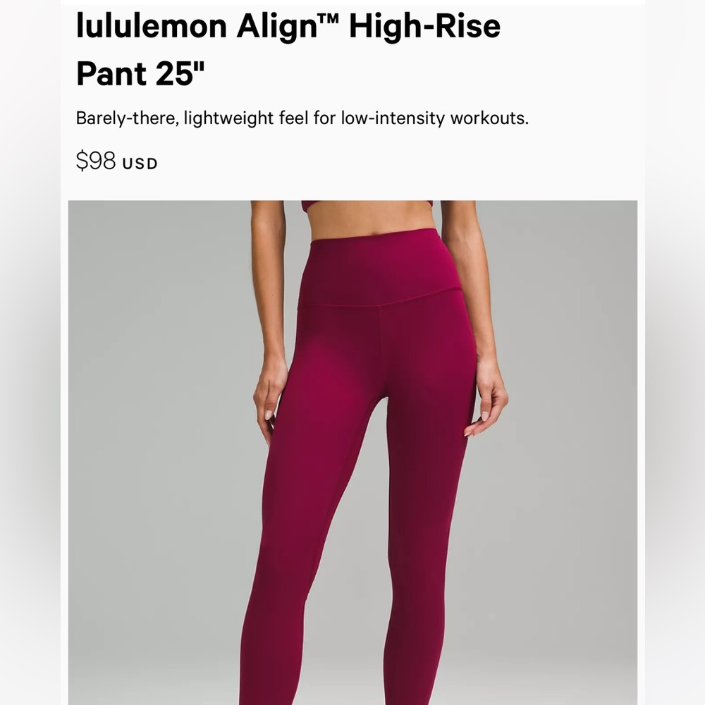 Brand new never been worn lululemon aligns